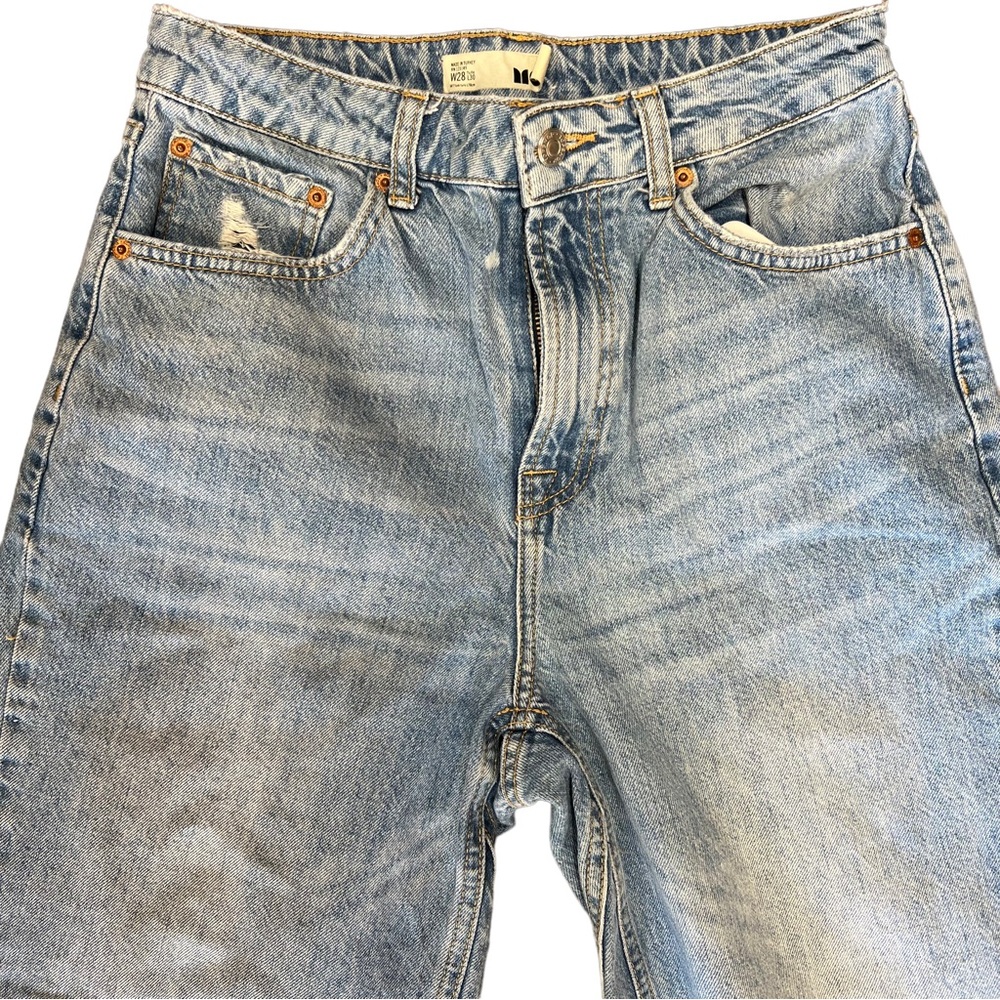 TopShop MOTO Cropped Wide Leg Jeans High Waist - Picture 6 of 8